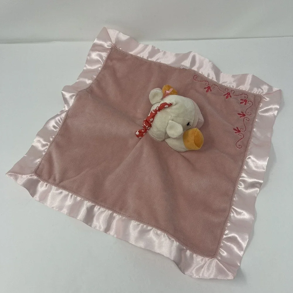 Nurture Security Lovey Pink Cow Plush Stuffed‎ Animal Soft Satin lovies 13 x 14